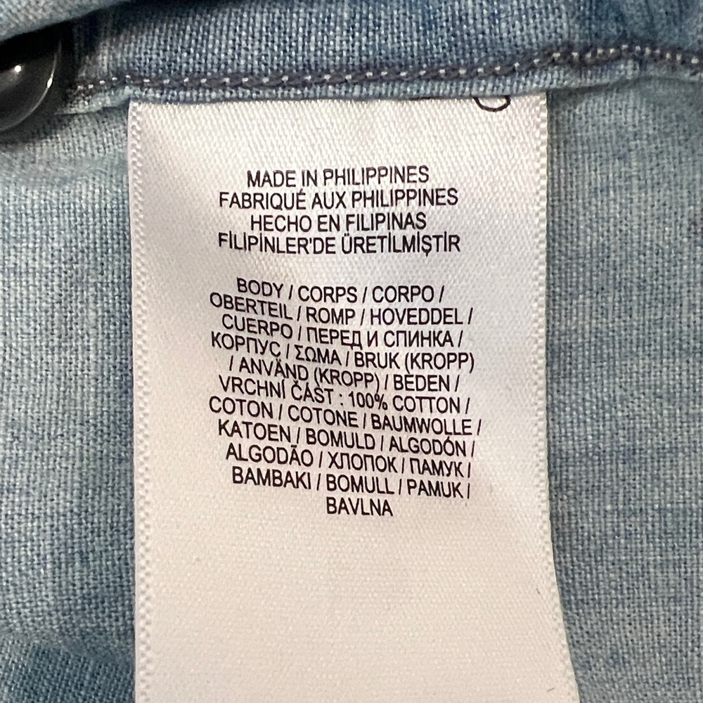 RRL Ralph Lauren "American Liberty" Indigo Chambray Camp Shirt Medium - Picture 10 of 11